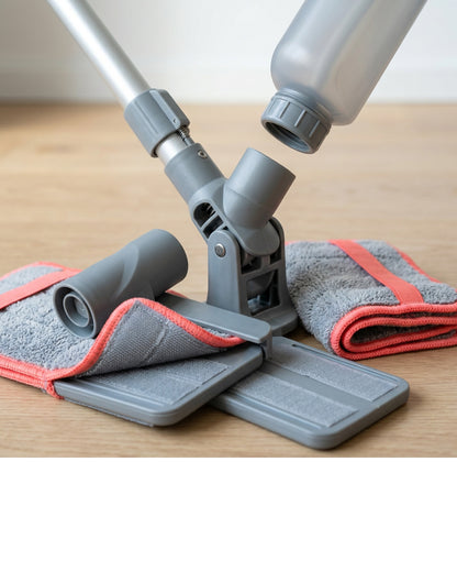 Kexs Spray Flat Mop 132 cm with 550 ml Tank Stone Gray and Coral - Detail view