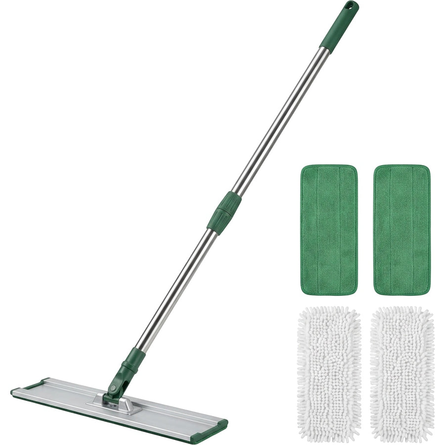 Kexs Telescopic Flat Mop 46 cm with 4 Pads Forest Green